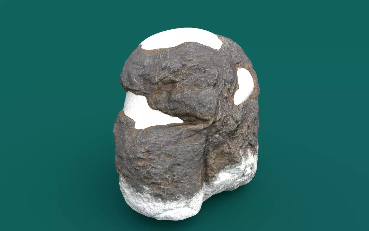 Snowy Rock 4 PBR Low-poly 3D model_0