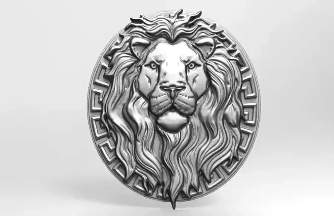 Lion bas-relief 3 CNC 3D print model
