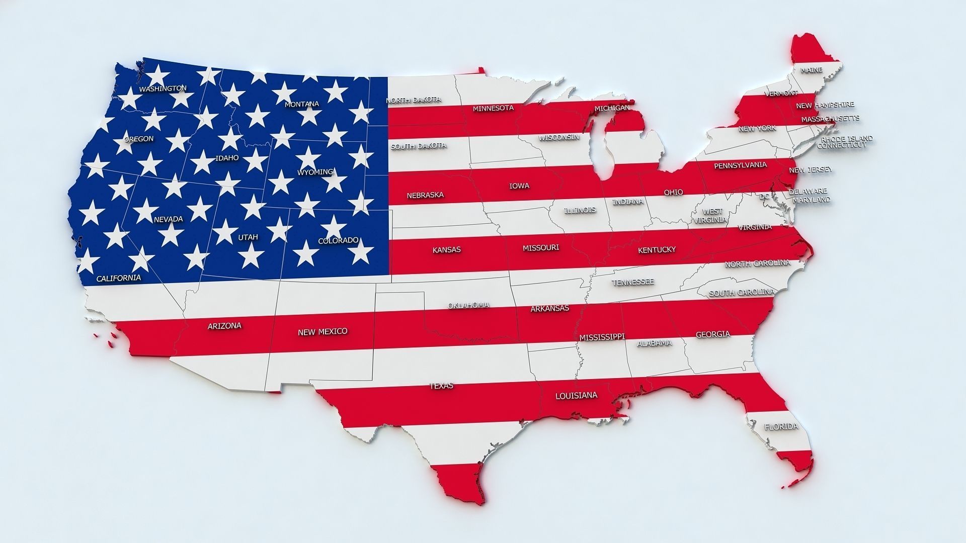 United States Map 3D model_1