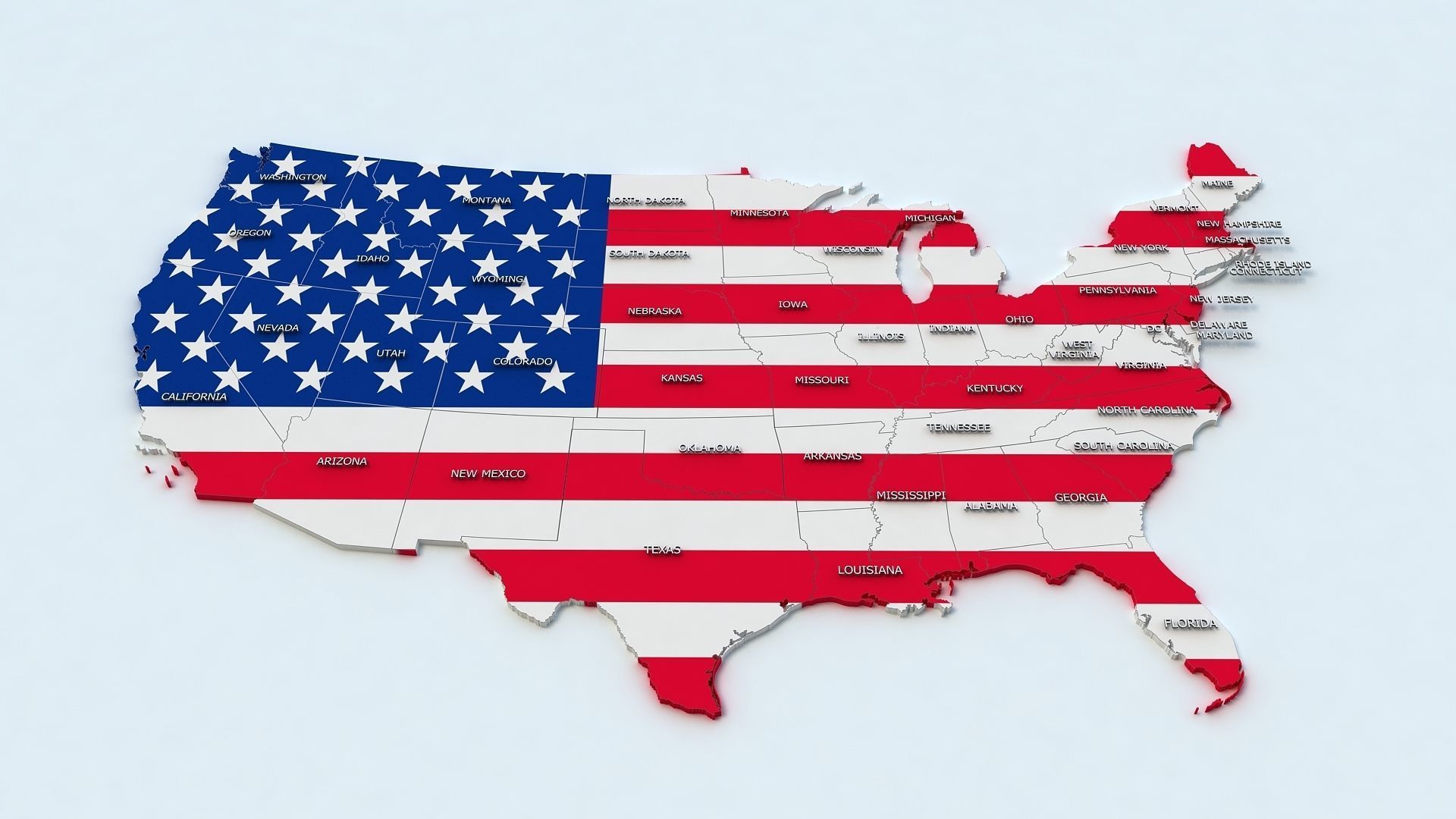 United States Map 3D model_2