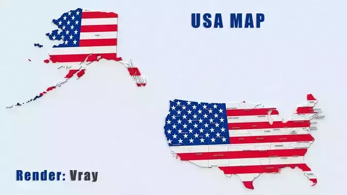 United States Map 3D model