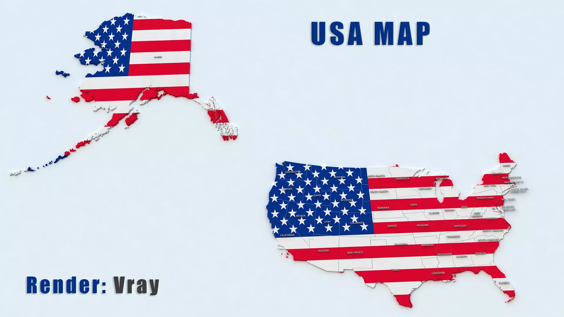 United States Map 3D model_0