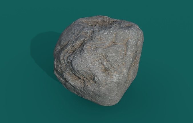 Dusty Rock 2 PBR Low-poly 3D model