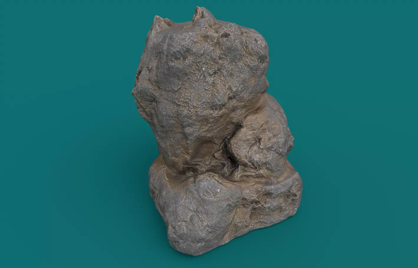 Dusty Rock 3 PBR Low-poly 3D model_0