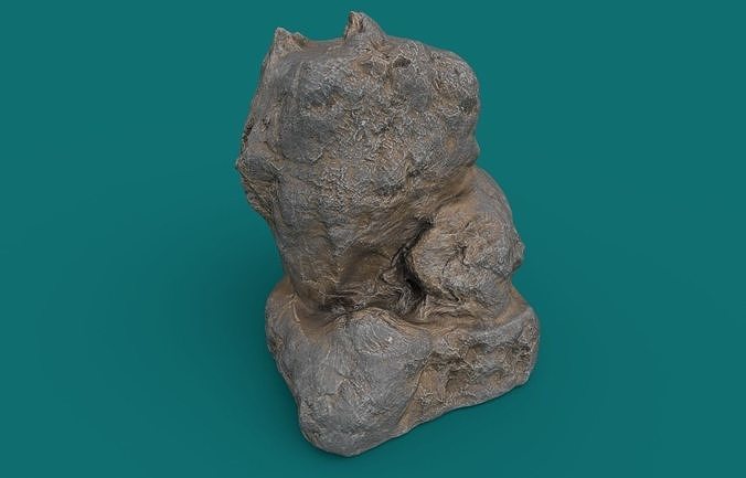 Dusty Rock 3 PBR Low-poly 3D model