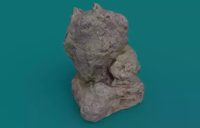 Dusty Rock 3 PBR Low-poly 3D model