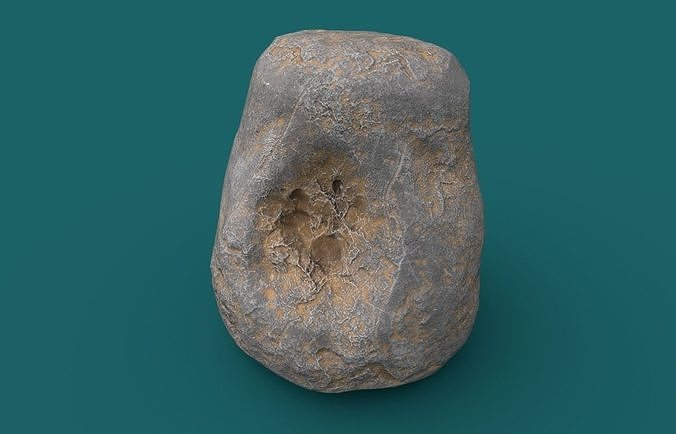 Dusty Rock 4 PBR Low-poly 3D model