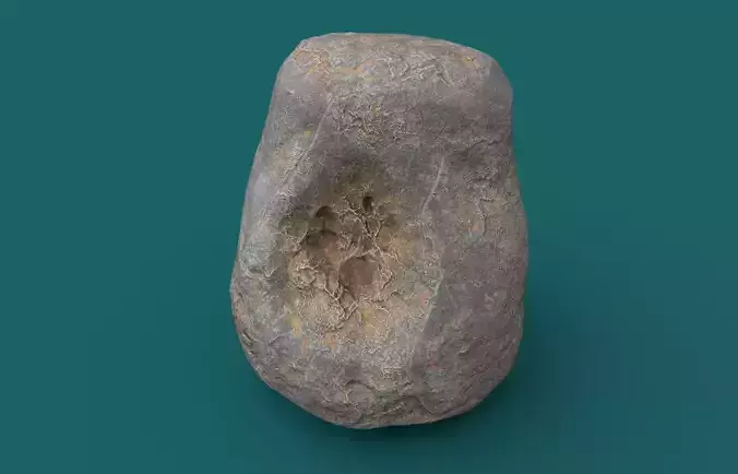 Dusty Rock 4 PBR Low-poly 3D model