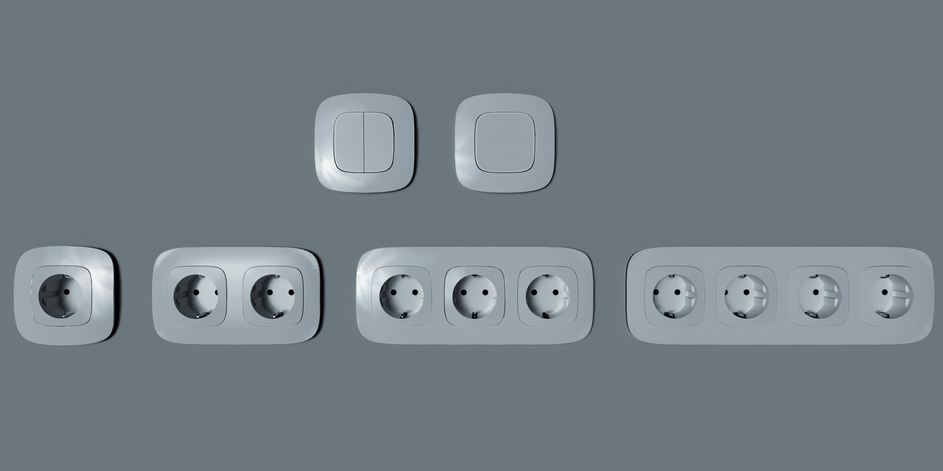 Legrand electrical power socket and switches 3D model