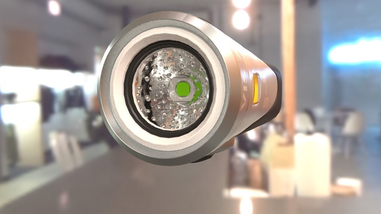 Flash light  Low-poly 3D model_1