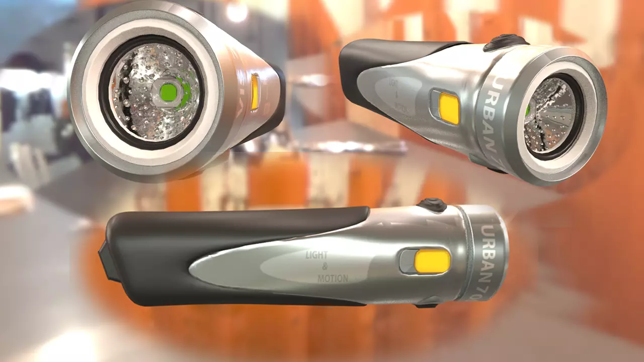 Flash light  Low-poly 3D model_0