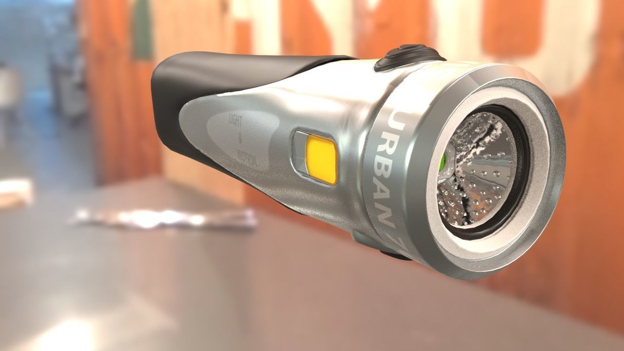 Flash light  Low-poly 3D model_3