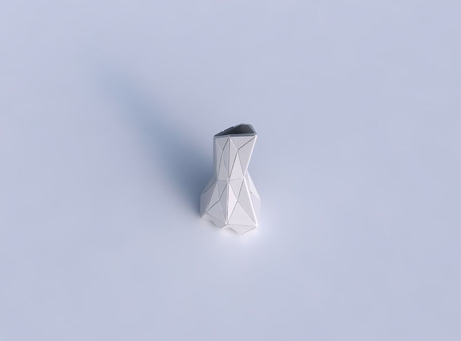 Vase puffy tappered triangle with triangle plates 3D print model_1