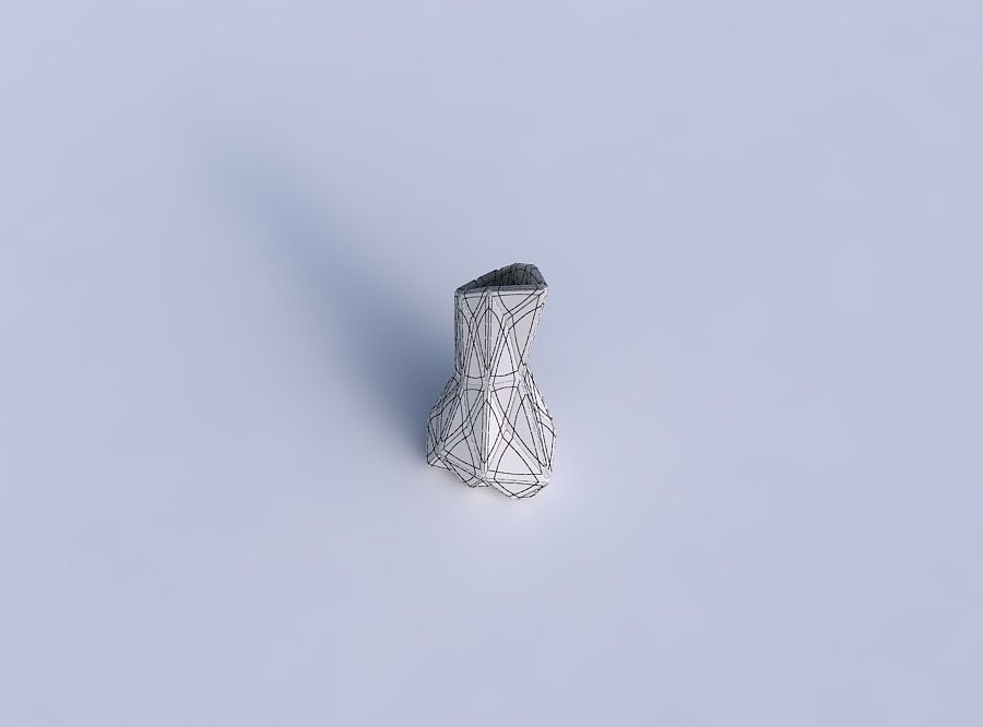 Vase puffy tappered triangle with triangle plates 3D print model_6