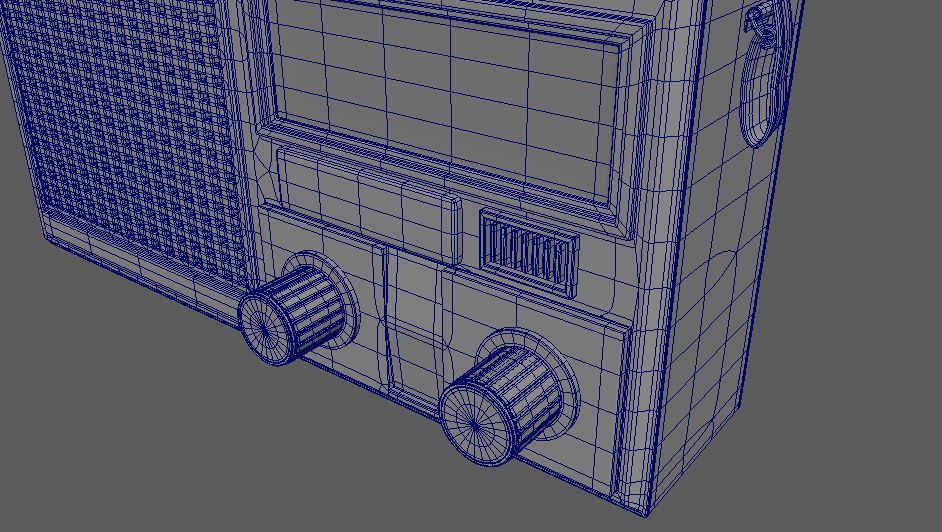 Radio transister vintage old 3D model_11