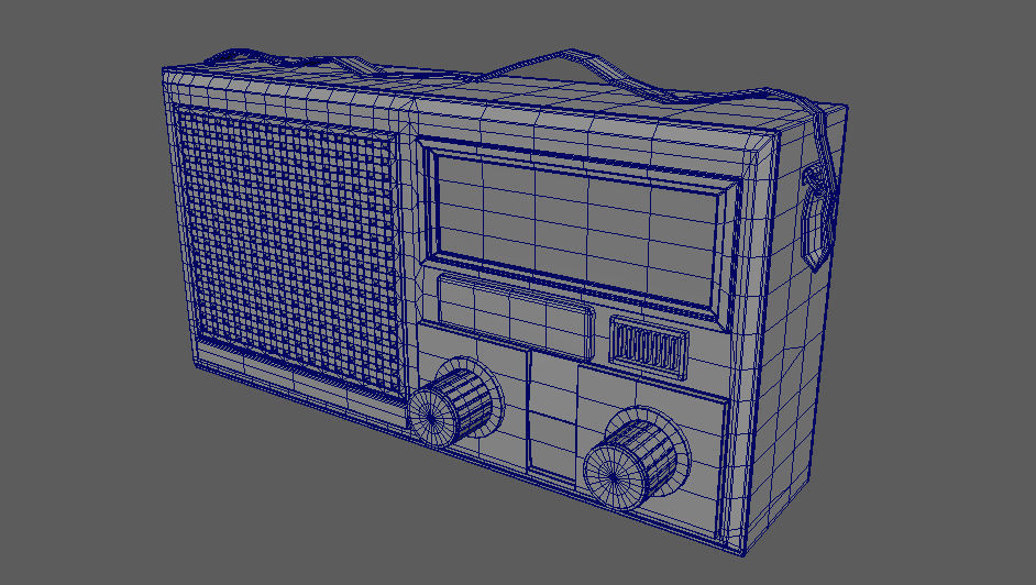 Radio transister vintage old 3D model_7