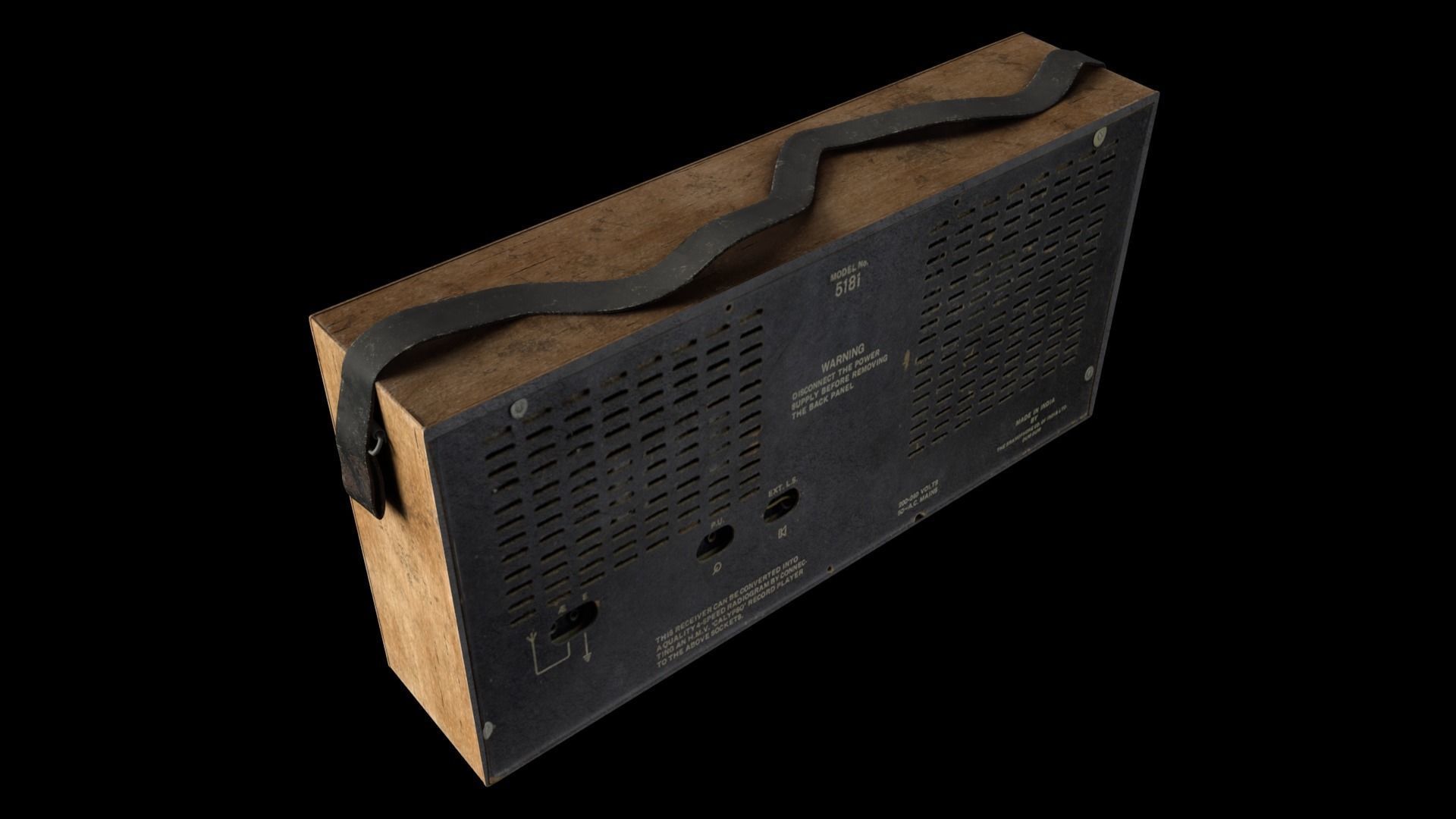 Radio transister vintage old 3D model_2