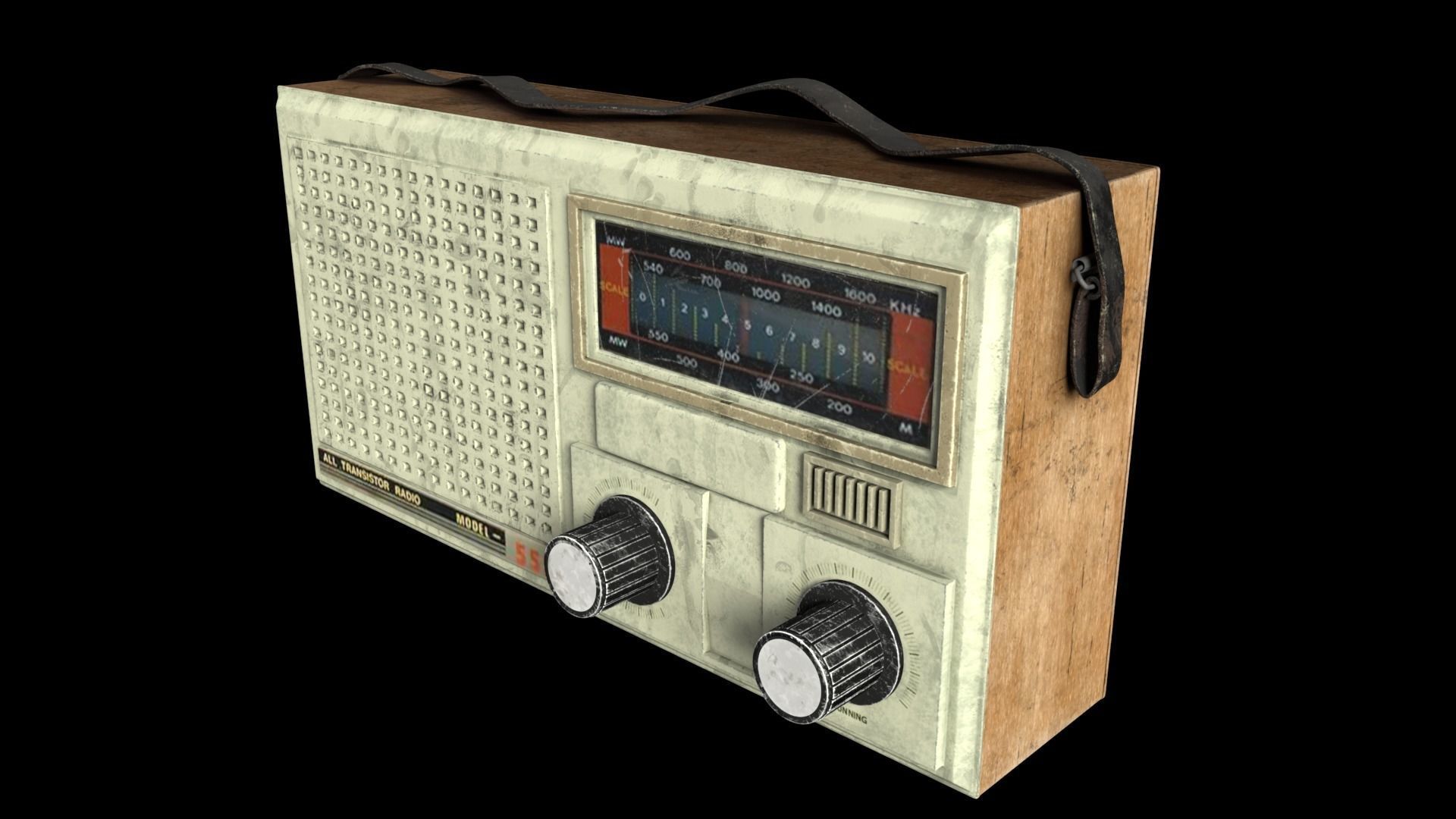 Radio transister vintage old 3D model_1