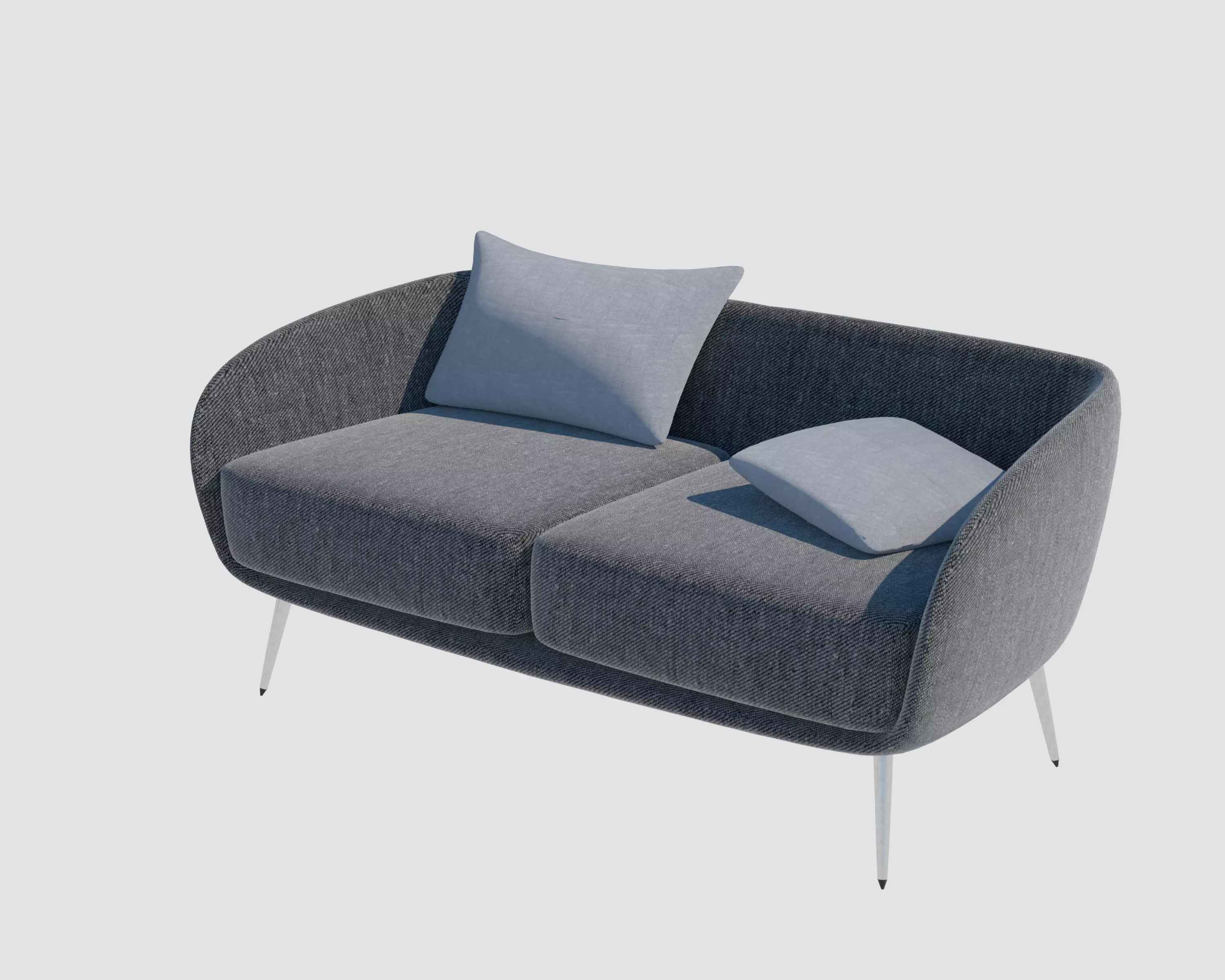 Clean Curved Revit Solid Sofa 3D model_0