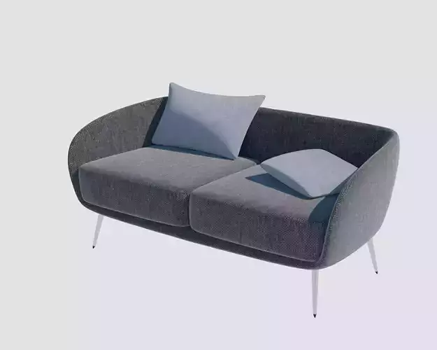 Clean Curved Revit Solid Sofa 3D model