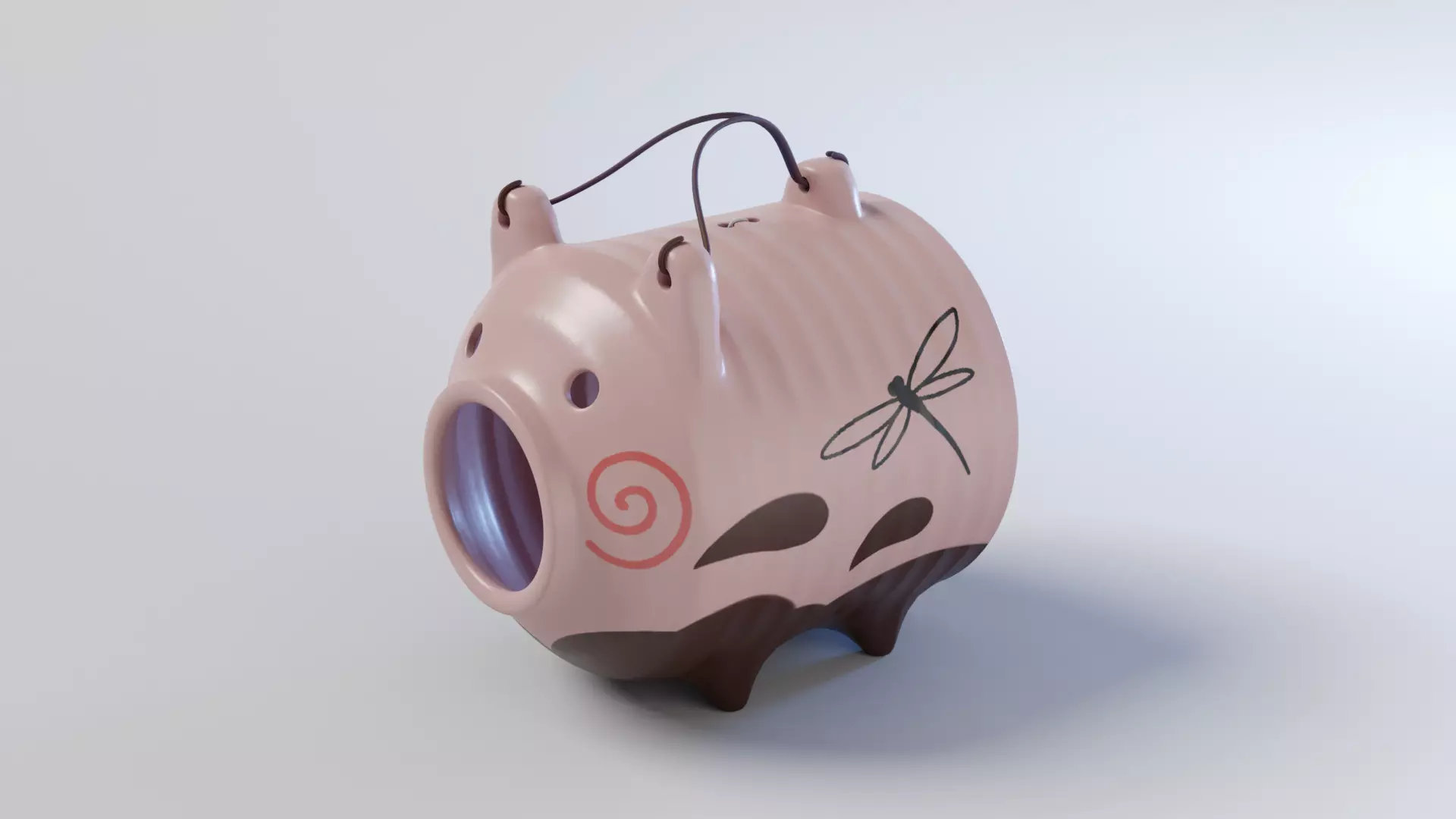 Pig Incense Burner Low-poly 3D model