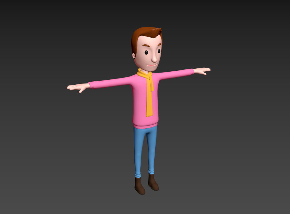 CartoonMan034 Man 3D model_8