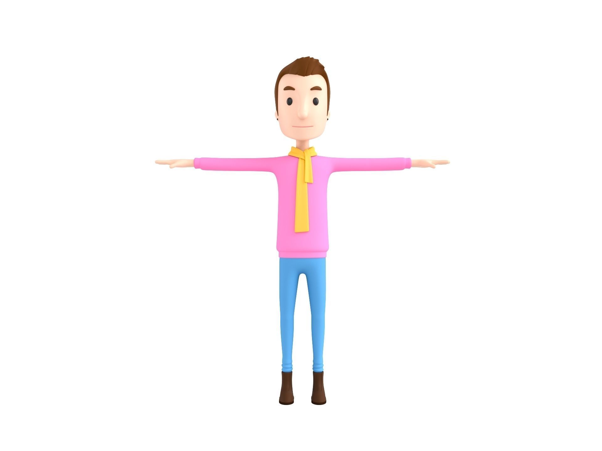 CartoonMan034 Man 3D model_1