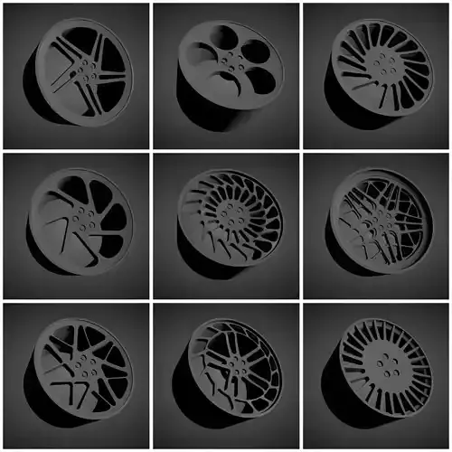 Vossen scalable and Printable rims 3D Model Collection