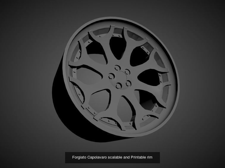 Forgiato scalable and Printable rims 3D Model Collection_13