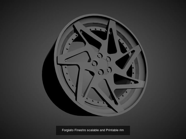 Forgiato scalable and Printable rims 3D Model Collection_11