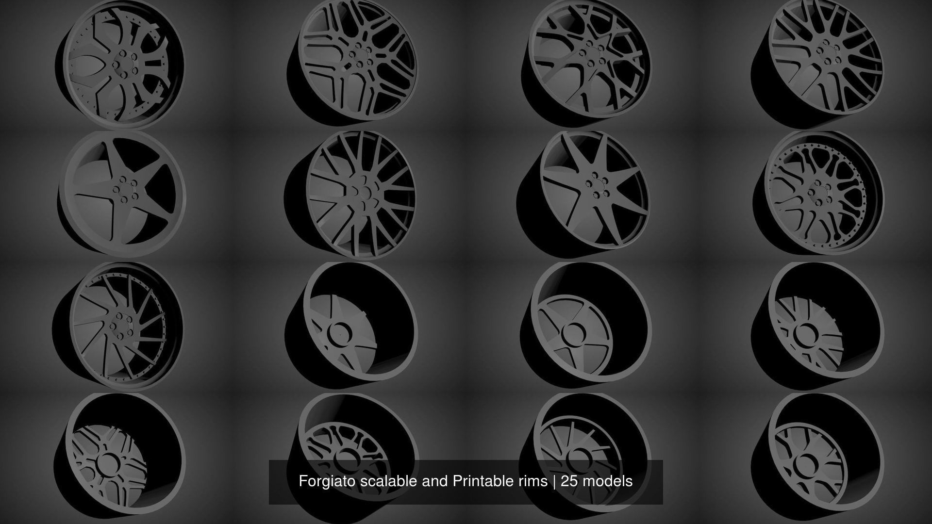 Forgiato scalable and Printable rims 3D Model Collection_3