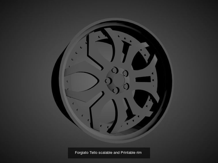 Forgiato scalable and Printable rims 3D Model Collection_20