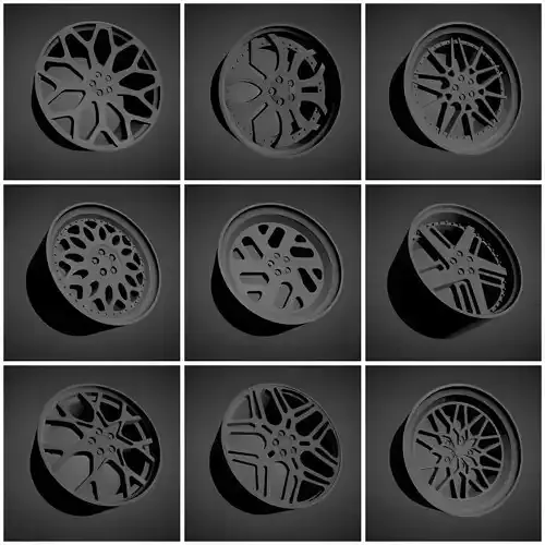 Forgiato scalable and Printable rims 3D Model Collection
