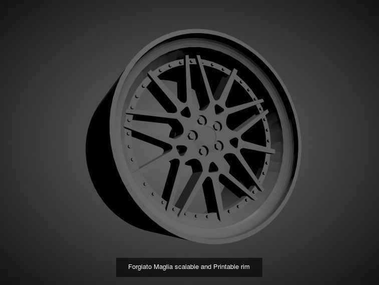 Forgiato scalable and Printable rims 3D Model Collection_6