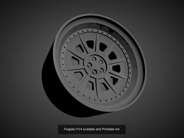 Forgiato scalable and Printable rims 3D Model Collection_9