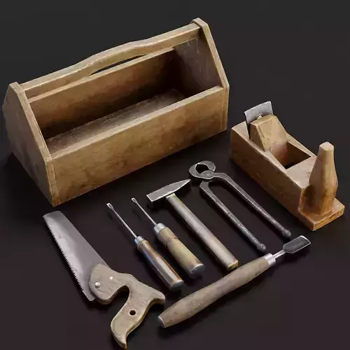 Set of old hand tools 3d model 3D model