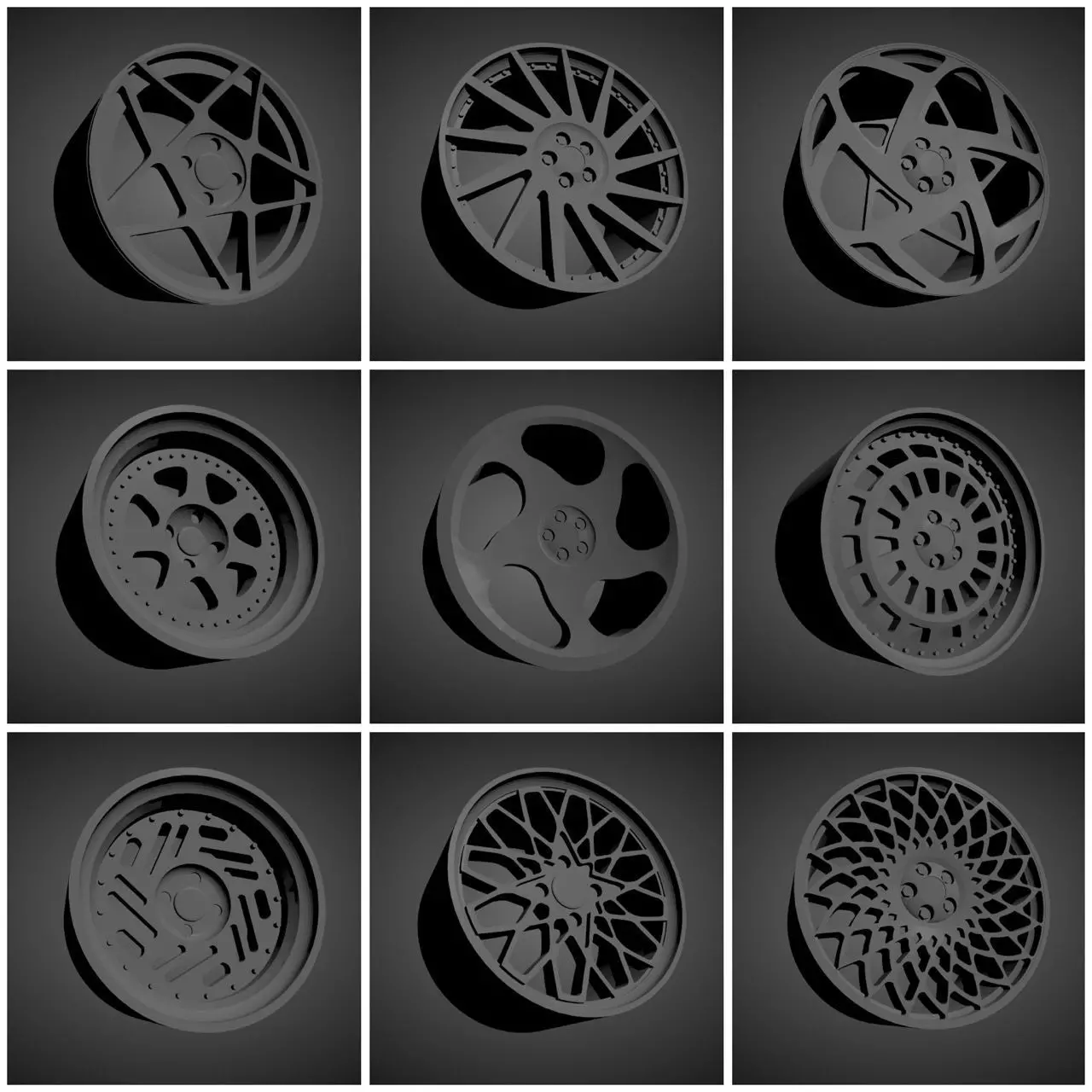 JNC scalable and Printable rims 3D Model Collection_0