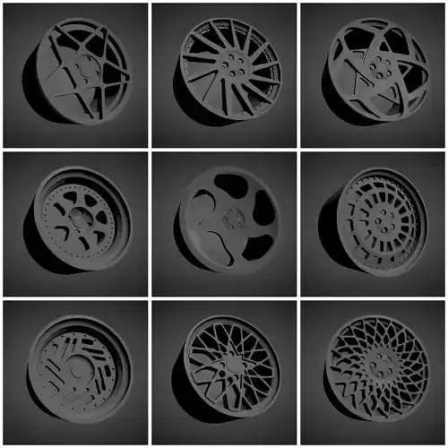JNC scalable and Printable rims  3D Model Collection