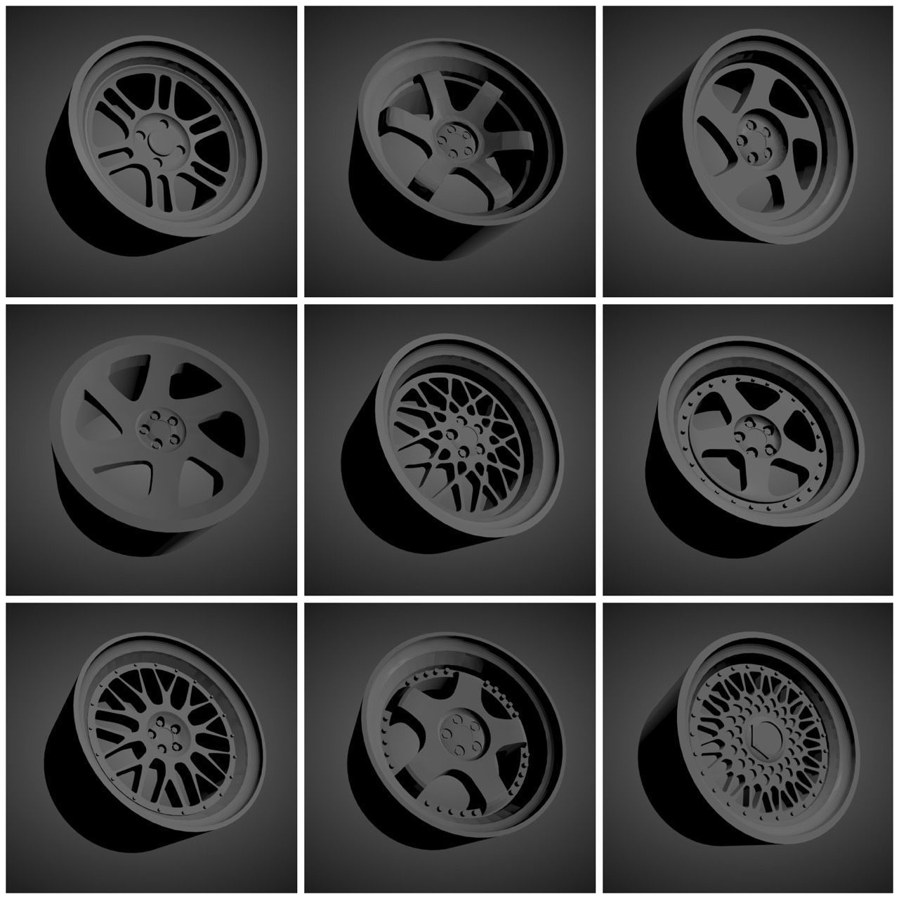 JNC scalable and Printable rims 3D Model Collection_1
