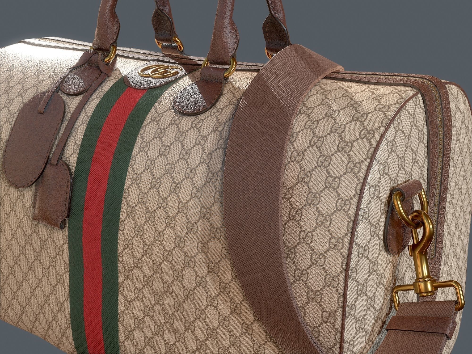 Gucci Ophidia GG medium travel duffle bag Low-poly 3D model_10