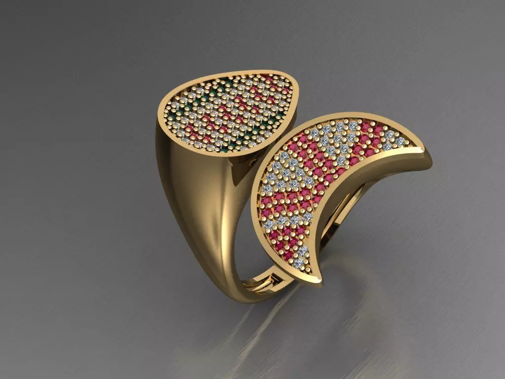 TW0101- Diamond ring 3D print model_0