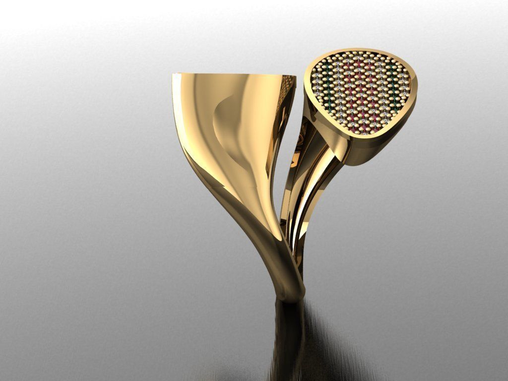 TW0101- Diamond ring 3D print model_4