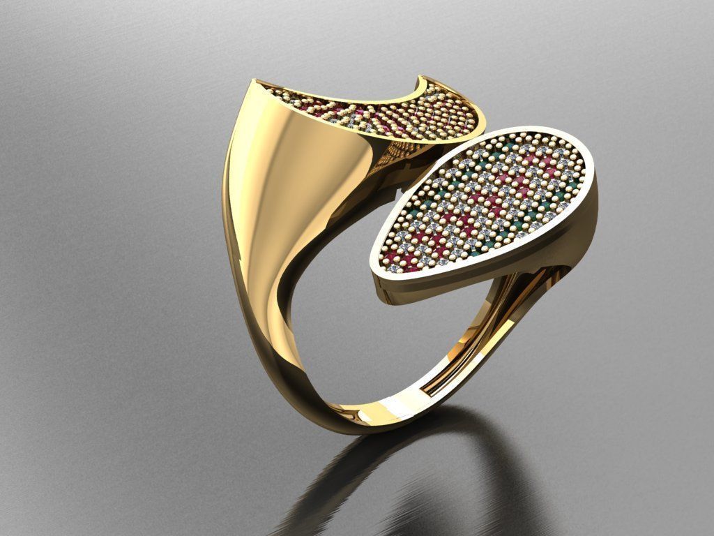 TW0101- Diamond ring 3D print model_3