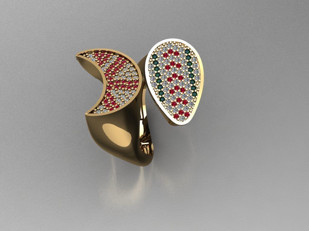 TW0101- Diamond ring 3D print model_2