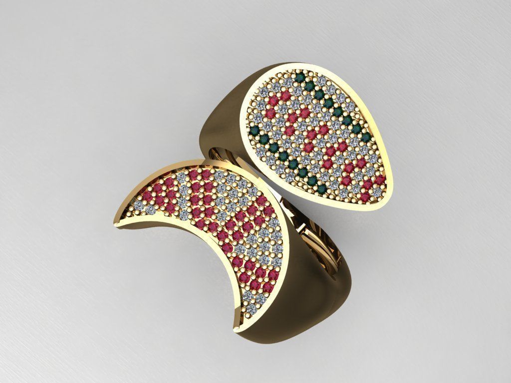 TW0101- Diamond ring 3D print model_1