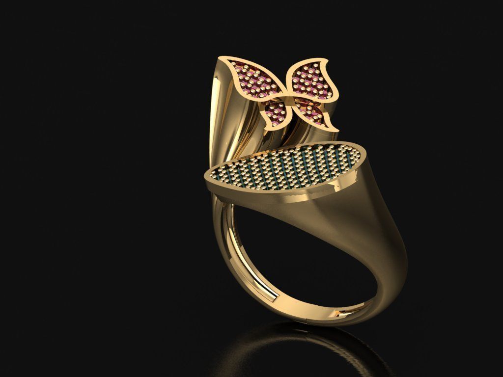 TW0104- Diamond ring 3D print model_1