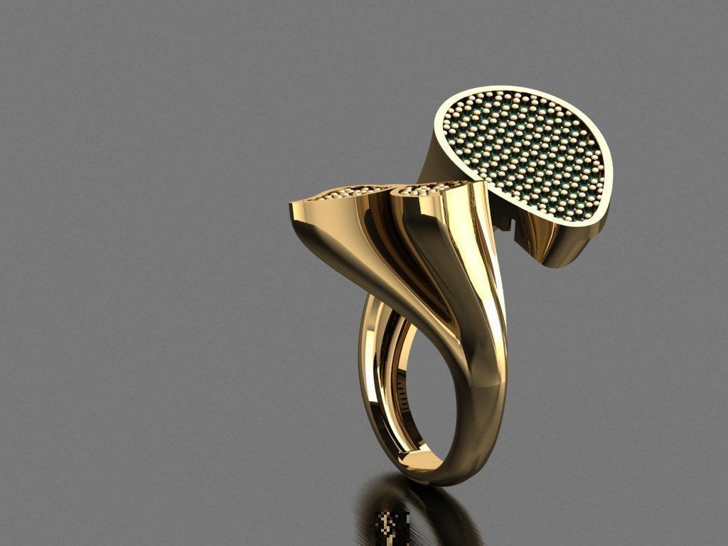 TW0104- Diamond ring 3D print model_3