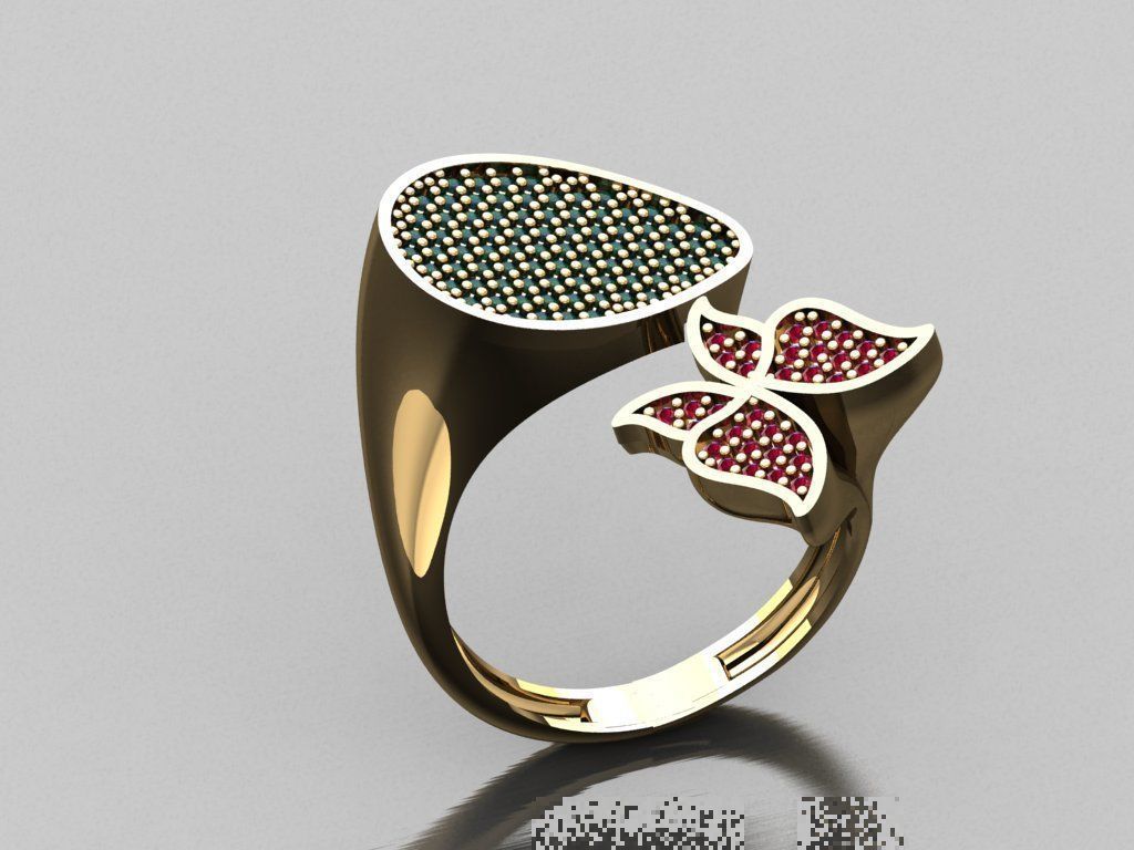 TW0104- Diamond ring 3D print model_2