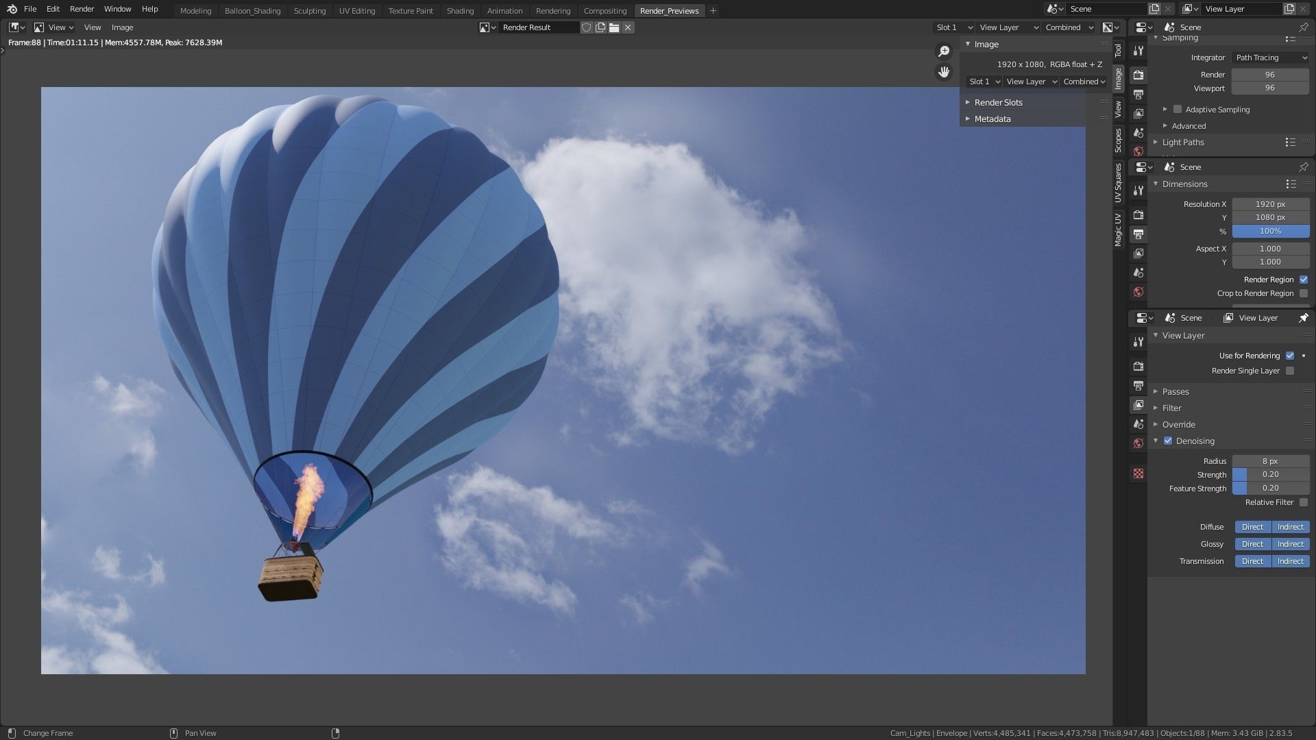 Hot Air Balloon 3D model_6