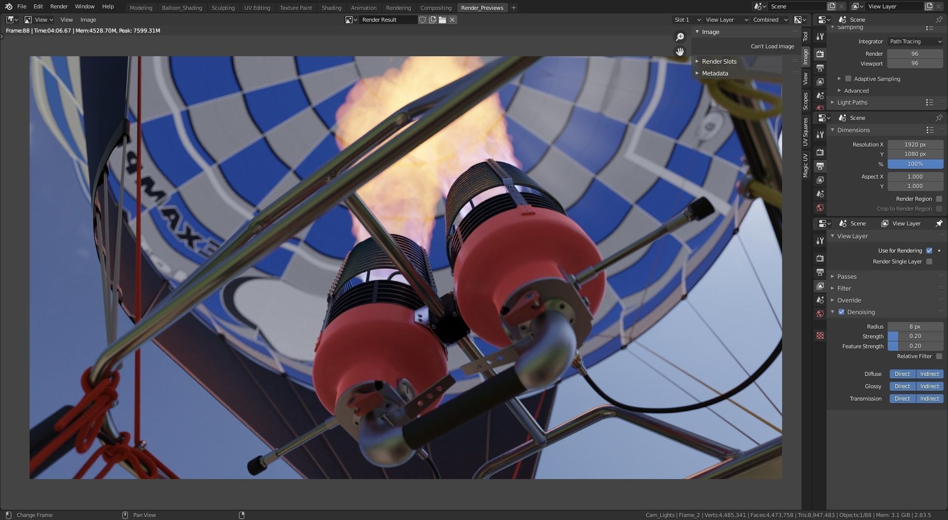 Hot Air Balloon 3D model_9